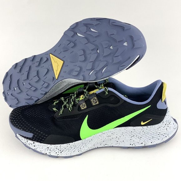 Nike Pegasus Trail 3 Black Green Men's Running Shoes Sneakers Strike DA8697 004 - Picture 2 of 12